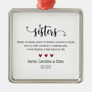 Sister Definition Custom Kerstmis Metalen Ornament
