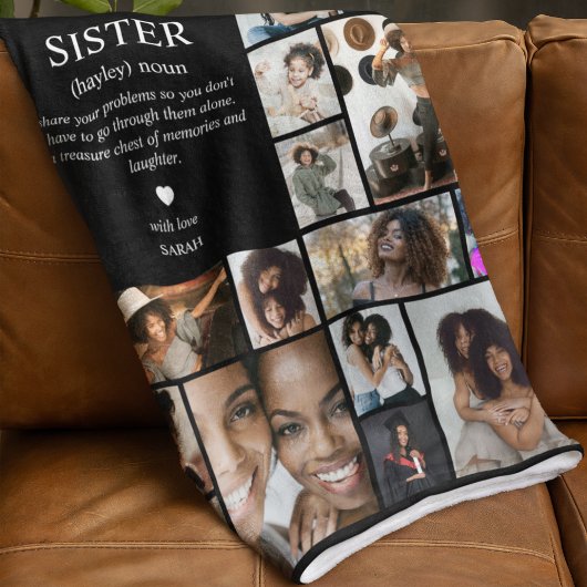 Sister Definition Photo Collage Fleece