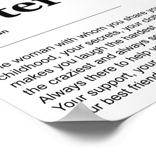 Sister Definition Print (Hoek)