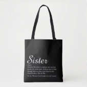 Sister Definition Script Modern Fun Tote Bag (Voorkant)