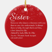 Sister Definition Snowflakes Foto kerstmis Keramisch Ornament (Achterkant)