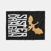 Sister Dragon Christmas Matching Family Tribe Girl Fleece Deken (Voorkant (Horizontaal))