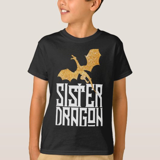Sister Dragon Christmas Matching Family Tribe Girl T-shirt (Voorkant)