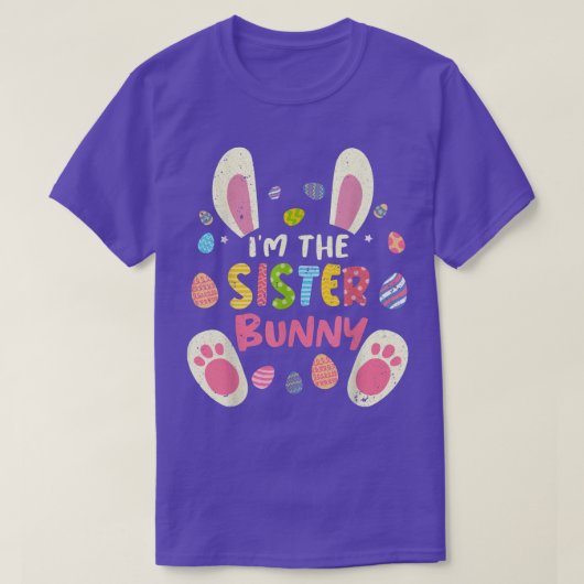 Sister Easter Matching Family Party Bunny Face Cos T-shirt (Design voorkant)
