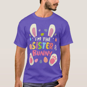 Sister Easter Matching Family Party Bunny Face Cos T-shirt