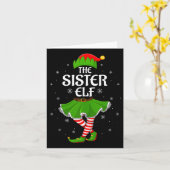 Sister Elf Christmas Family Girls Women Elf Squad  Kaart (Gele Bloem)