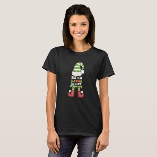 sister Elf Christmas Matching Family Pajama Christ T-shirt (Voorkant volledig)