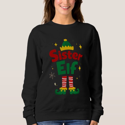 Sister Elf Fun Family Christmas Design Trui (Voorkant)