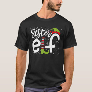 Sister Elf Kerstfeest Matching Familie Pyjama T-shirt