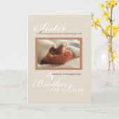 Sister en schoonbroer - Gefeliciteerd Nieuwe baby Kaart (Gele Bloem)