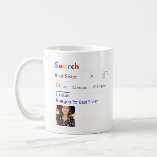 SISTER GIft FUNNY World's BEST ZOEKengine Koffiemok (Links)