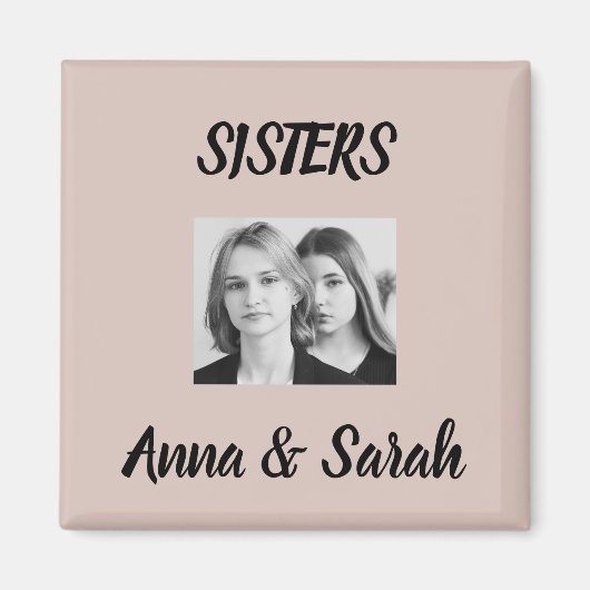 Sister Gift Magnet – Personalized with Names&Photo (Voorkant)