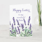 Sister Happy Easter Lavendel Spring Garden Flower Feestdagen Kaart (Voorkant)