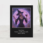 Sister Happy Halloween met  heks en wijn Kaart (Voorkant)