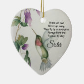 Sister Heart Memorial Never Go Away Bird Keramisch Ornament (Rechts)