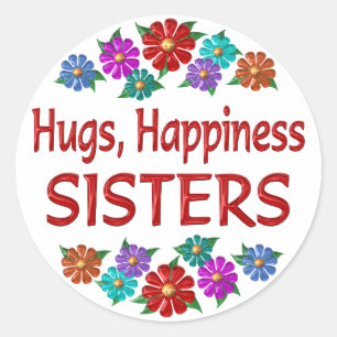 Sister Hugs Ronde Sticker