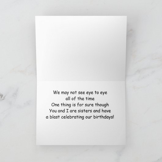 SISTER HUMOR VOOR MIJN FAV *SISTER'S* BIRTHDAY! KAART (Binnen)