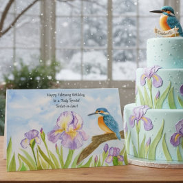 Sister-in-Law Happy February Birthday Kingfisher Kaart