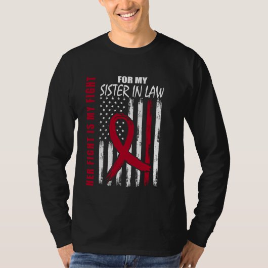 Sister in Law Multiple Myeloma Awareness Amerikaan T-shirt (Voorkant)