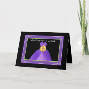 Sister-in-Law To Be Wedding Invitation PURPLE Gown