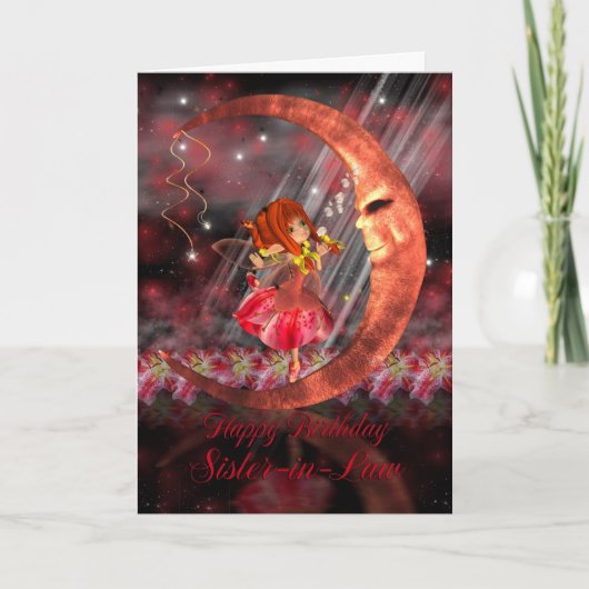 Sister-in-Law Verjaardag Kaart met Schattigee klei (Voorkant)