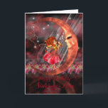 Sister-in-Law Verjaardag Kaart met Schattigee klei<br><div class="desc">Sister-in-Law Verjaardag Kaart met Schattigee kleine feeënmaan en sterren</div>