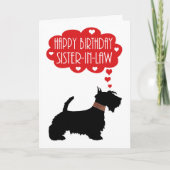 Sister-in-law Verjaardag met Silhouette Scottish Kaart (Voorkant)