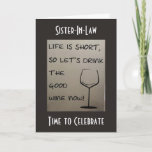 "SISTER-IN-WET" U VERDIENT DE BESTE BIRTHDAY KAART<br><div class="desc">DEZE BIRTHDAY KAART "WINE HUMOR SISTER-IN-LAW" IS GELUKKIG EN SHOWS HAAR HOEVEEL "JULLIE" VOOR HAAR WILLEN OM HAAR SPECIALE DAG TE "VOLDOEN" VOOR ZEKERHEID!!!</div>