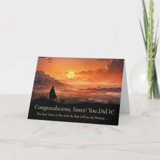 Sister Inspiring Congratulations Graduation Cap  Kaart