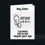 SISTER IS EEN KONINGIN OP *40e BIRTHDAY* Kaart<br><div class="desc">EEN NIEUWE EN UNIEKE MANIER OM TE ZEGGEN DAT ZIJ OP HAAR TWEEDE DAG OP EEN "40 JAAR OUDE ZUS" EN OP BEDANKT OM TE WORDEN OPGESLAGEN DOOR EEN VAN MIJN ACHT STORES. *JE KUNT DE LEEFTIJD EN DE VERSE WIJZIGEN OP AL MIJN KAARTEN*</div>