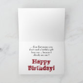 Sister Is Gift From God, Birthday, red & white. Kaart (Binnen)