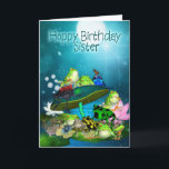 Sister Kaart met Fantasy Frogs - Hoppy Birthday<br><div class="desc">Sister Kaart met Fantasy Frogs - Hoppy Birthday</div>
