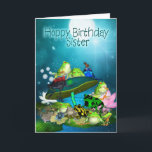 Sister Kaart met Fantasy Frogs - Hoppy Birthday<br><div class="desc">Sister Kaart met Fantasy Frogs - Hoppy Birthday</div>