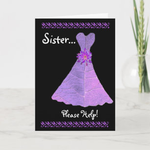 SISTER Maid of Honor Invitation PAARS Gown