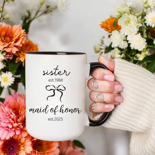 Sister Maid of Honor, Wedding Gift, Bridal Shower Mok
