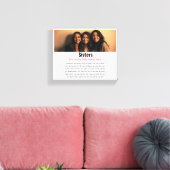 Sister Memorial Definitie Aangepaste Acryl Keepsak Canvas Afdruk (Insitu (Woonkamer))
