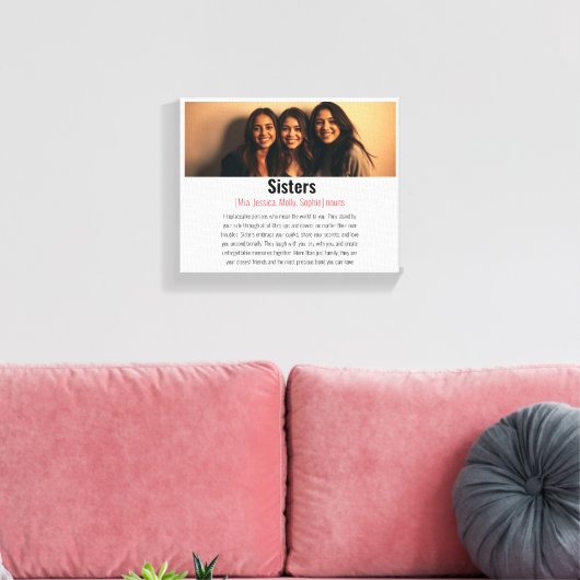 Sister Memorial Definitie Aangepaste Acryl Keepsak Canvas Afdruk (Insitu (Woonkamer))