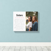 Sister Memorial Definitie Aangepaste Acryl Keepsak Canvas Afdruk (Insitu (Houten vloer))