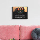 Sister Memorial Definitie Aangepaste Acryl Keepsak Canvas Afdruk (Insitu (Woonkamer))