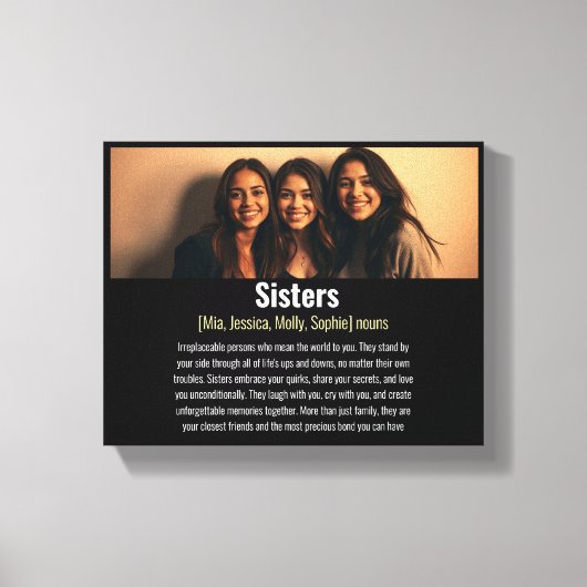 Sister Memorial Definitie Aangepaste Acryl Keepsak Canvas Afdruk (Voorkant)
