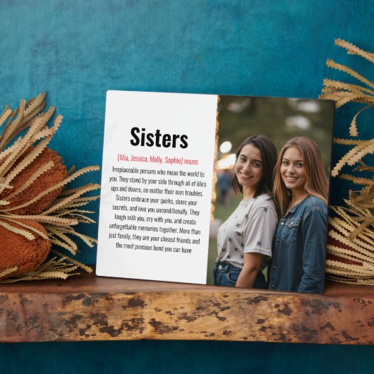 Sister Memorial Definitie Aangepaste Acryl Keepsak Fotoplaat (Zijkant)