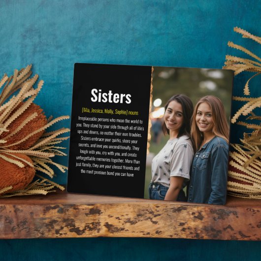 Sister Memorial Definitie Aangepaste Acryl Keepsak Fotoplaat (Zijkant)