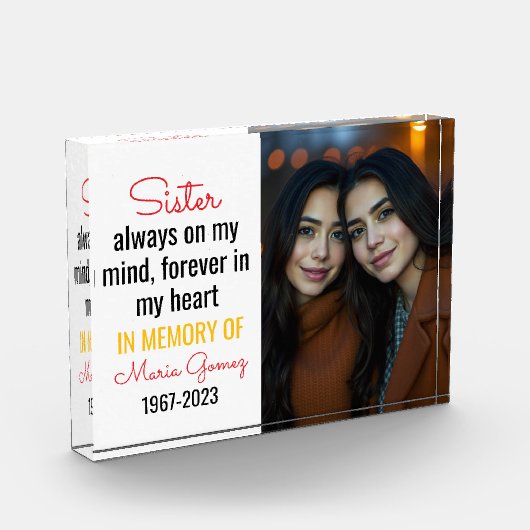 Sister Memorial Shirt - Altijd in mijn gedachten Fotoblokken (Links)