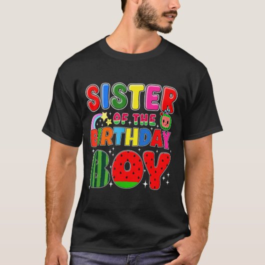 Sister Of The Birthday Boy Melon Family Matching F T-shirt (Voorkant)