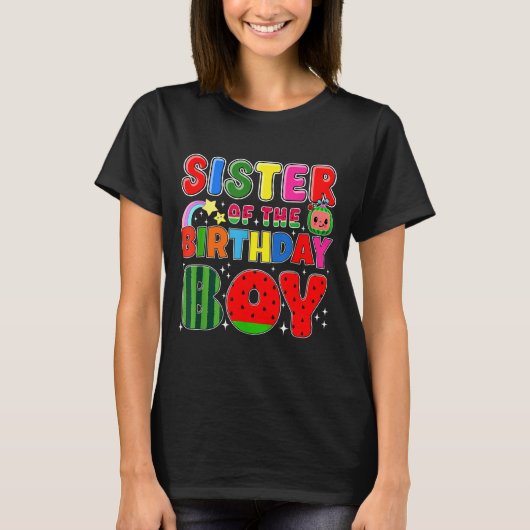 Sister Of The Birthday Boy Melon Family Matching F T-shirt (Voorkant)