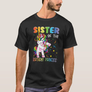 Sister of the Birthday Princess Girl Flossing Uni T-shirt