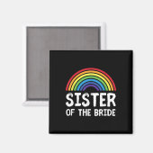 Sister Of The Bride Lgbt Lesbian Wedding Bachelore Magneet (Voorkant / Achterkant)