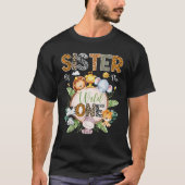 Sister of the Wild One 1st Birthday Safari Oerwoud T-shirt (Voorkant)
