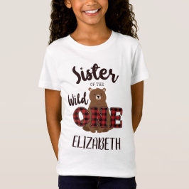 Sister of the Wild ONE Plaid Beer Verjaardagsfeest T-shirt