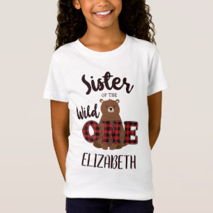 Sister of the Wild ONE Plaid Beer Verjaardagsfeest T-shirt